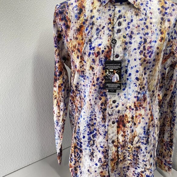 Au Noir Men’s Tongas Abstract Print Long Sleeve Button-Up Shirt Multicolo - Picture 14 of 16